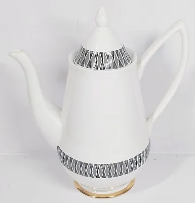 Buy RARE Taylor & Kent Elizabethan Fine Bone China Calypso Black/ White Teapot • 14.95£