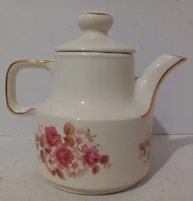 Buy Carrigaline Pottery Co. Ltd Ireland Tea Pot Coffee Pot White With Pink Dog Roses • 11.50£