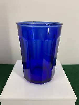 Buy Vintage Cobalt Blue 10 Panel Drinking Glass-Made In France • 11.44£