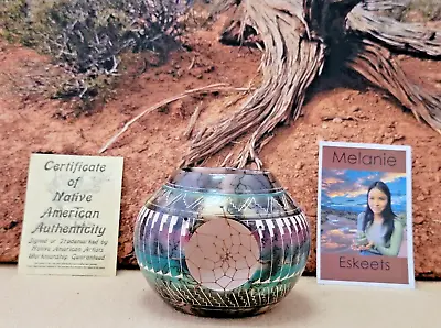 Buy Navajo Art Horse Hair  Pottery Handmade  Etched By 14 Year Old Melanie Eskeets • 56.07£