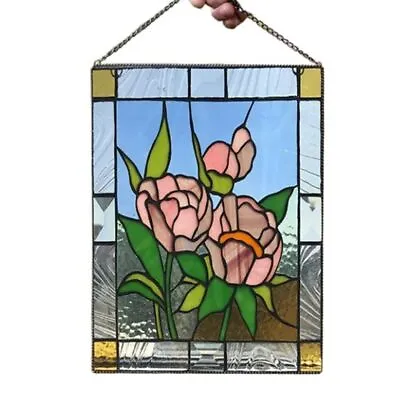 Buy Flat Stained Glass Window Pendant Hanging Stained Birds Panel  Home Decoration • 7.23£