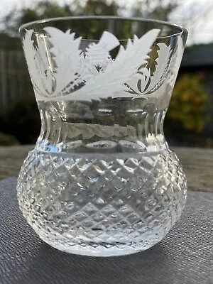 Buy Fully Engraved Edinburgh Crystal Thistle Pattern Whiskey Glass - 8cm Tall • 90£