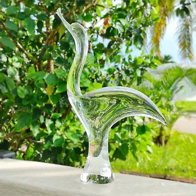 Buy Vintage Signed Marcolin Konstglas Crystal Swan Heron Bird Sculpture Sweden • 94.86£