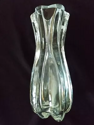 Buy 8  Vintage Orrefors Sweden Swedish Heavy Crystal Vase Swirl Modern Design Label  • 23.02£