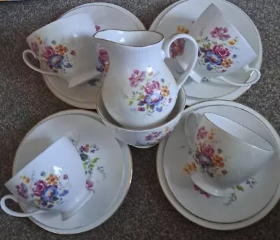 Buy Vintage Royal Grafton Floral Tea Set X4 Trio Set And Milk Holder  • 9.90£