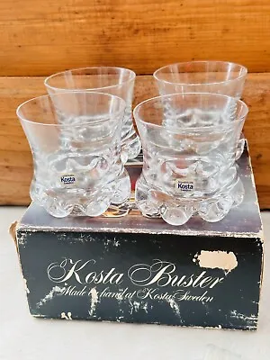 Buy KOSTA BODA GORAN WARFF Hand Made  Buster  Scandinavian Sweden Art Shot Glasses • 156.48£