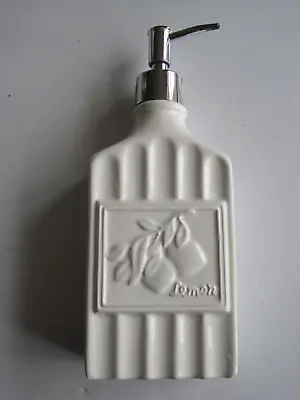 Buy White Ceramic Oil Bottle / Dispenser With Lemon Design 9 1/4  Tall • 0.99£