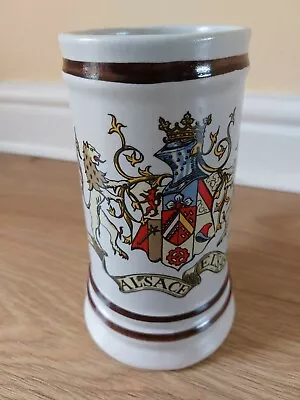 Buy St Clements French Pottery Tankard, With Alsace Crest. 18cms Tall  • 2£