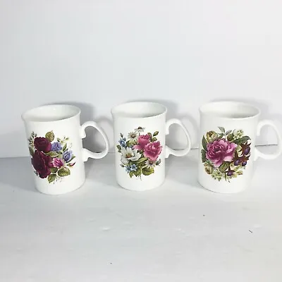 Buy Dutchess Mugs Floral Fine Bone China Made In England Set Of 3 • 24.56£