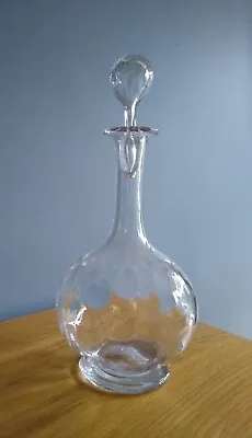 Buy Clear Round Cut Glass Decanter & Stopper Crystal Wine Bottle Decorative Dimples • 14£