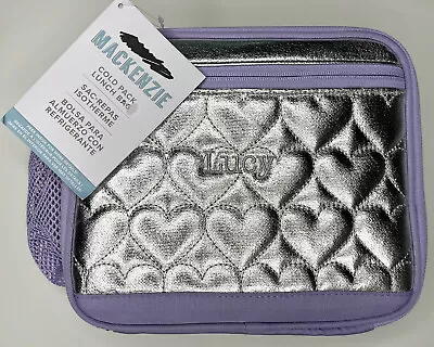 Buy Pottery Barn Kids Mackenzie Silver Metallic Hearts Cold Pack Lunch Box Lucy New • 18.94£