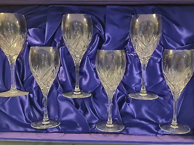 Buy Vintage Boxed Royal Doulton Set Of 6 Crystal Wine Glasses • 139.99£