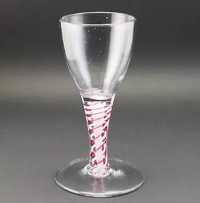 Buy C1770, ANTIQUE 18thC DUTCH GEORGIAN COLOUR OPAQUE TWIST WINE OR DRAM GLASS • 31.57£