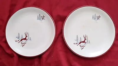 Buy Crown Devon Fielding's - Stockholm 'Leaping Deer' Pattern - 6  Plate X 2 • 4.99£