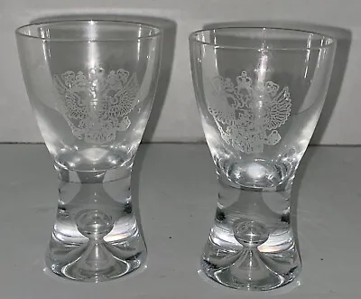 Buy Wirkkala Iittala Cordial Liquor Bubble Shot Glasses With Etching Set Of 2 EUC • 37.89£