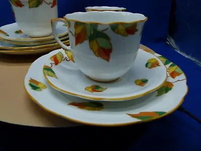 Buy Foley China, Cups Saucers Plate Set, Autumn Pattern C1930-36 • 40£
