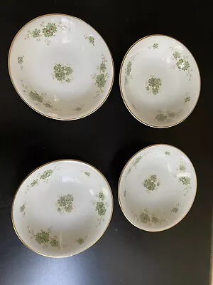 Buy 4 ~ Thomas Germany China Pattern #7077 White W/green Flowers Set Of 4 Small Bowl • 13.28£
