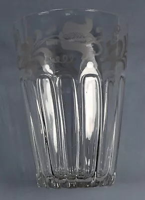 Buy Antique Georgian Glass Tumbler, Dutch Beaker Moulded Flutes & Engraving 14cm • 195£