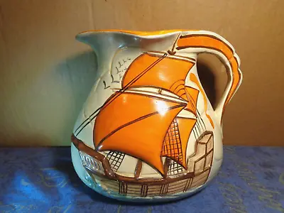Buy Unusual Large Wade Heath Jug With Sailing Ship On The Sea Relief Design 9504 • 7.99£