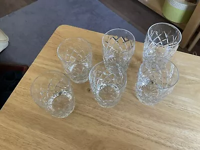 Buy Vintage Cut Glass Tumblers (small) X6 • 3£