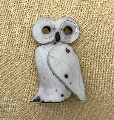 Buy Lovely Raku Studio Pottery White Owl Figure • 9.99£