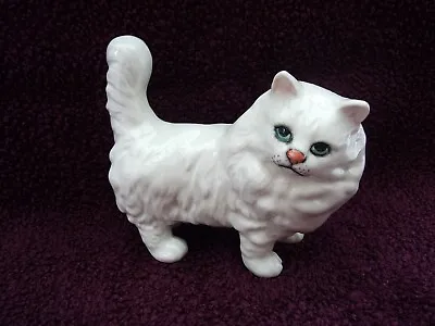 Buy Vintage Beswick Persian Cat Standing, Tail Erect, White Gloss, Model No.1898. • 19.99£