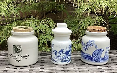 Buy Vintage Mustard Jars Edmond Fallot Milk Glass German Stoneware Jar  • 14.99£