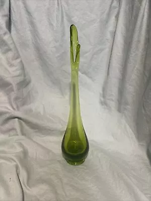 Buy Vintage Viking Green Swung Vase 11 1/4 Inches Bud Vase. No Chips Or Cracks • 45.29£