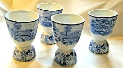 Buy Antique Large Blue & White Transfer-ware Ostrich Eggcups.  • 25£