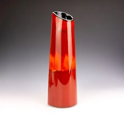 Buy Poole Pottery - Living Glaze - Tall Red & Orange Glazed Studio Pottery Vase • 31£