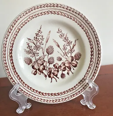 Buy Vintage English Ironstone - Brown Leaves And Flowers - 6 1/2  Side Plates • 2.50£
