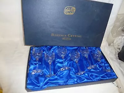 Buy Bohemia Crystal Henry Marchant, Vintage Boxed Set Of 6 Small Wine/liquer Glasses • 9.99£