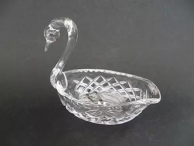 Buy Cut Glass Swan Shaped Bowl. 5.25  High X 5.5  X 3  Approx. • 9.99£