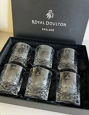 Buy Royal Doulton Whisky Crystal Glasses Set Of 6 Classic Design • 95£