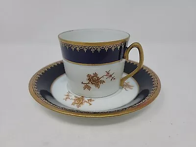 Buy Limoges France Tharaud Cobalt Blue And Gold Coffee Can And Saucer Bruxelles  • 71.93£