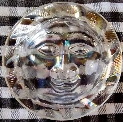 Buy Vintage Iridescent Clear Glass Sun Disc Face Sunshine Paperweight  • 6.63£