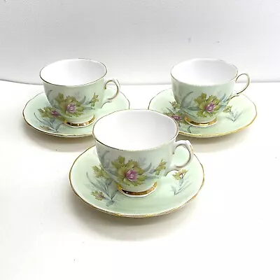 Buy 3 X Vintage Ridgway Colclough Bone China Teacups & Saucers Set • 19.99£