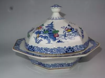 Buy VINTAGE 8-Sided Serving Tureen BOOTHS Silicon China Pagoda Pattern A2211 1920s • 39.99£