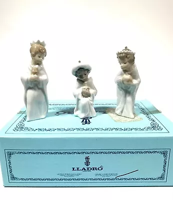 Buy Vintage Lladro Set Of 3  Three Kings Reyes  Figurine Ornaments With Original Box • 52.75£