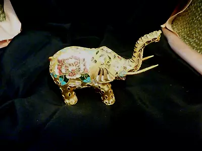 Buy Very Pretty Brass And Cloisonne Multicoloured Elephant Figurine • 9.99£