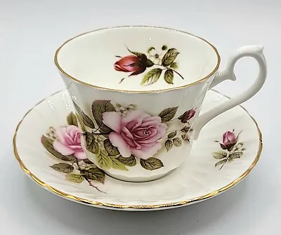 Buy Vintage Royal Sutherland Tea Cup & Saucer Fine Bone China England Rose Pattern • 14.38£