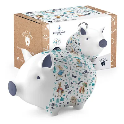 Buy Tilly Pig Ceramic Piggy Bank Beatrix Potter Peter Rabbit &Friends Blue Money Box • 33.99£