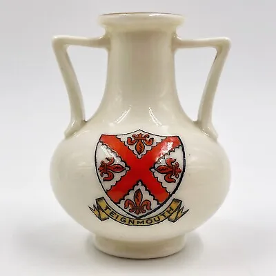 Buy Wh Goss Crested China Roman Vase Found At Walmer Lodge 382437- Teignmouth Crest • 10£