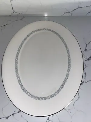 Buy Minton Silver Scroll Pattern Number S730 Oval Serving Platter 12” X 15 1/2” • 4.75£