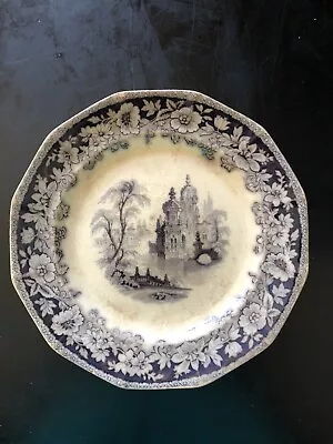 Buy Antique 1800's Blue Transferware Plate J Clementson Leipsic Pattern • 40.50£