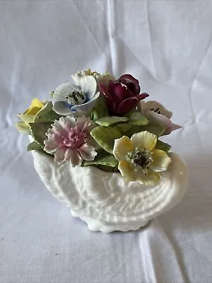 Buy Coalport Roses Flowers Applied Shell Ornament English Bone China Miniature Posy • 12.99£