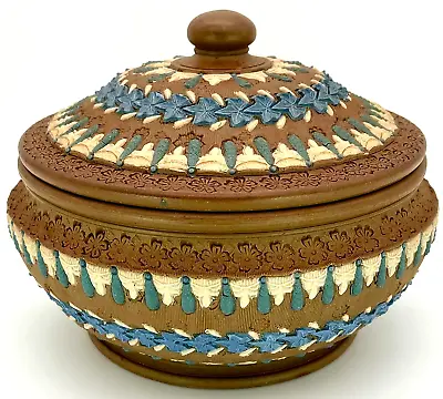 Buy Doulton Lambeth Silicon Ware Covered Bowl - Unusual & Rare - Dated 1880 • 65£