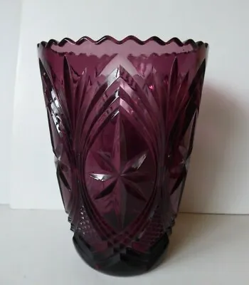 Buy Vintage Czech Bohemian Hand Cut Glass Vase • 25£