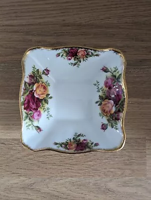 Buy Vintage Royal Albert Old Country Roses Small Trinket Dish Square Gold Rim • 6£