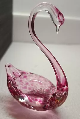 Buy Heron  Glass Pink Iridescent Swan Made In The Lake District. • 7.99£